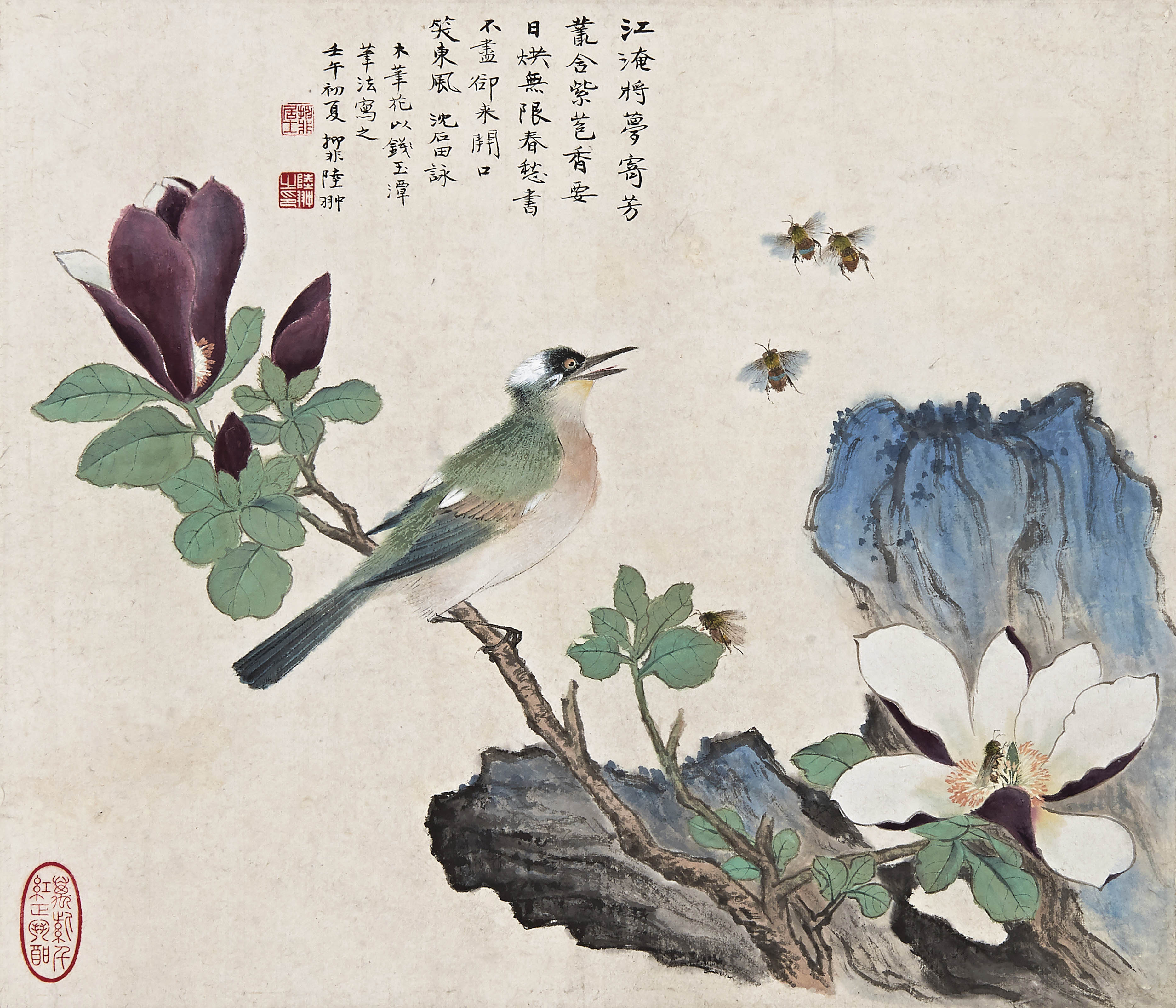 陆抑非  辛夷白头翁 